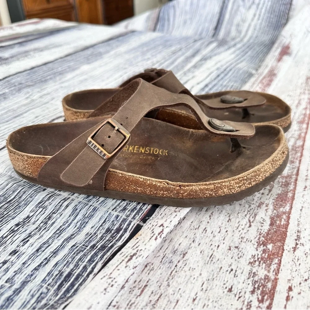 Birkenstock Women's Gizeh Brown Birko-Flor Sandals